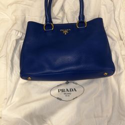 Royal Blue Leather PRADA Bag 