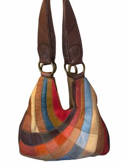 Lucky Patchwork Leather & Suede Hobo Shoulder Bag