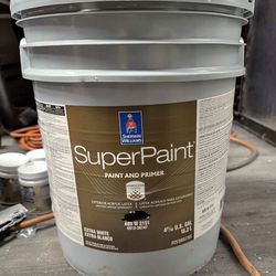Exterior Superpaint and primer in one. Color 7505 Dark Brown . New 5 gallons