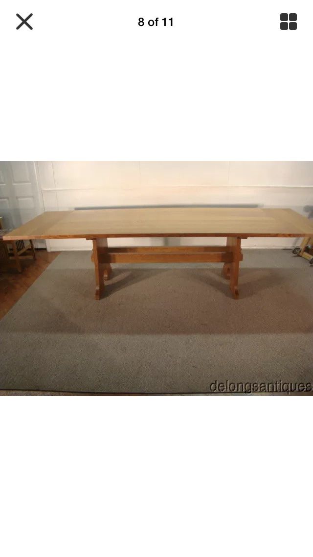 Gorgeous  Antique L&JG Stickley, Mission Tiger Oak Dining Table