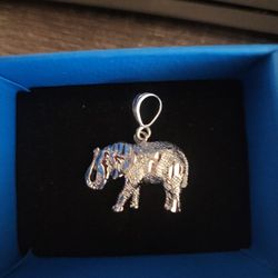 New Elephant Pendant Sterling Silver With Chain