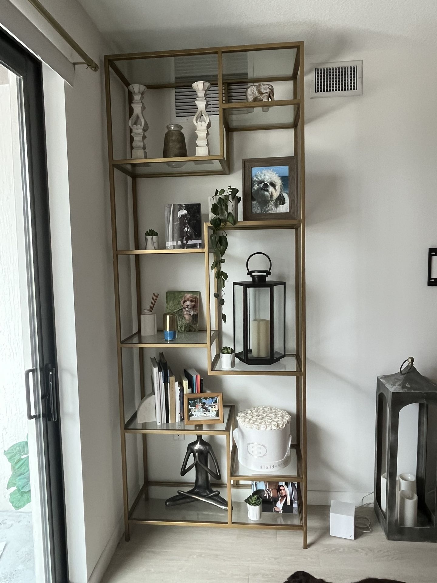 Gold Shelving Unit