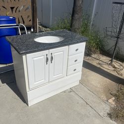 36” Vanity With Top And Mirror And Toilet 