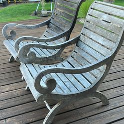 Teak Outdoor Lazy Chairs(2)