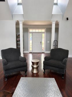 Pair of Schnadig Black Accent Chairs 2 Office Bedroom Living Room