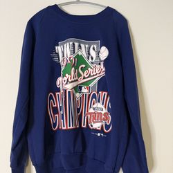 Vintage Blue Minnesota Twins Champions crew neck