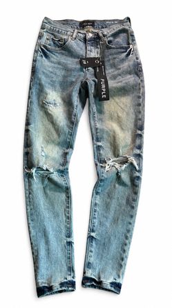 PURPLE Brand Light Wash Distressed Skinny Jeans Size 28 - Designer Denim