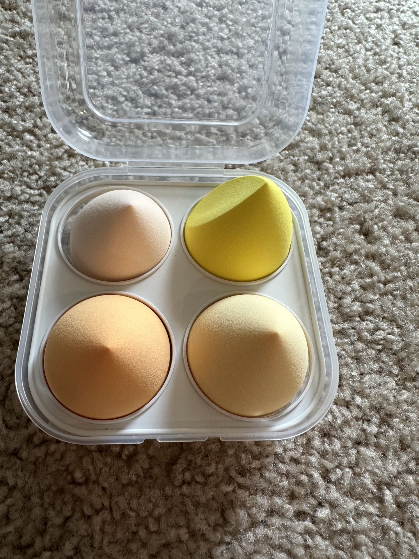 Makeup Sponges In An Organizer Box