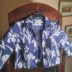 Vtg Rare Tommy Hilfiger Womens Coat Jacket NavyBlue WhiteWDesigns GoodCDN Sz12