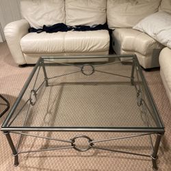 Glass/ Metal Coffee table and matching side table