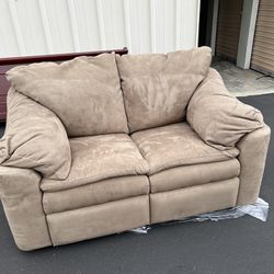 Reclining Suede Material Loveseat