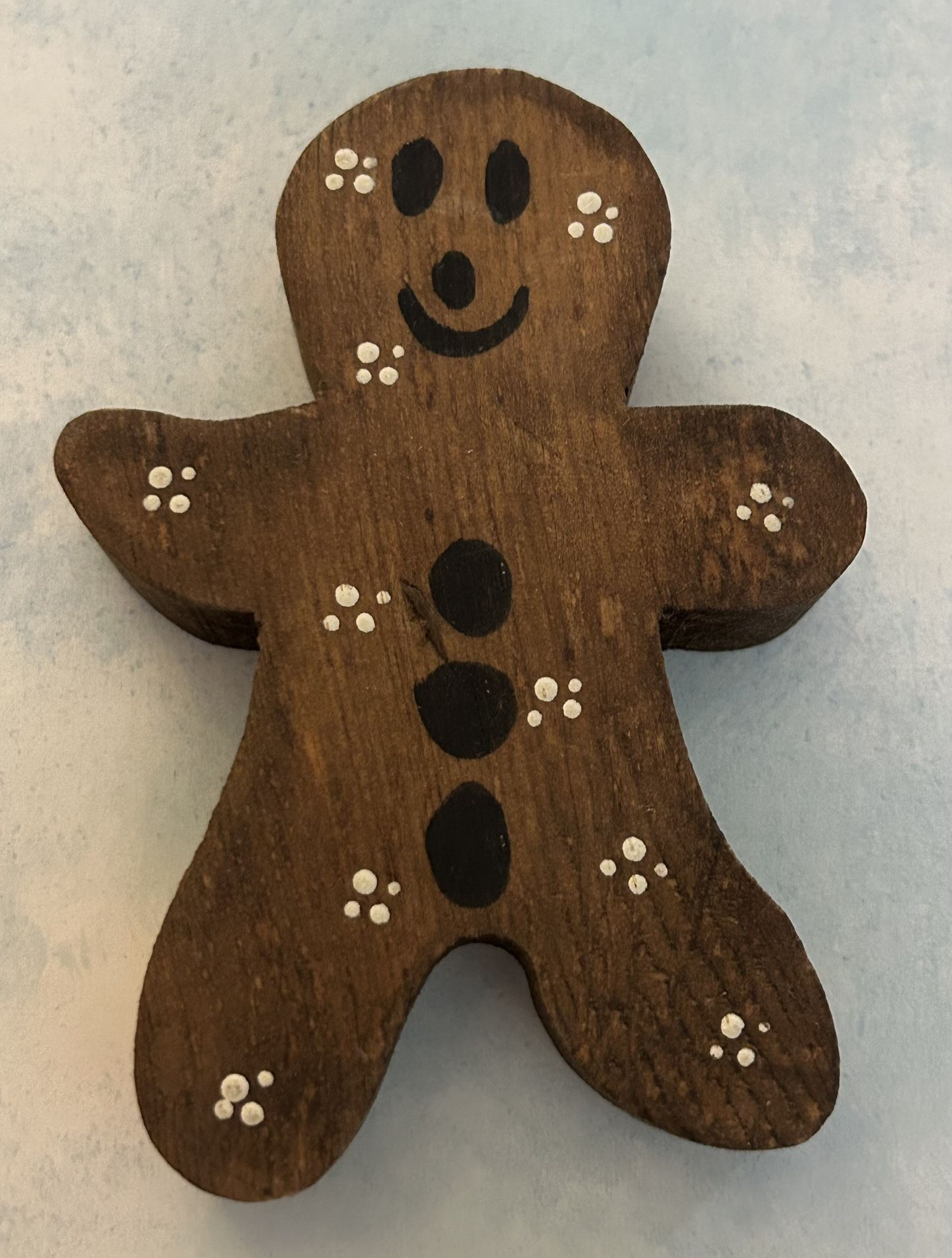 Vintage Wooden Gingerbread Figurine Painted Handcrafted