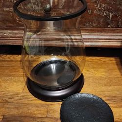 Large Kohl's Bronze Color And Glass Candle Pillar Holder, Flower Vase Or Decorations Vase $20 Or Best Offer