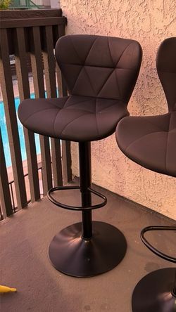 Black Faux Leather Swivel Bar Stool