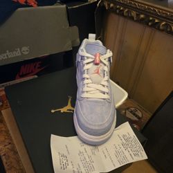 Size 6y, Light Blue Jean Jordan Spizikes