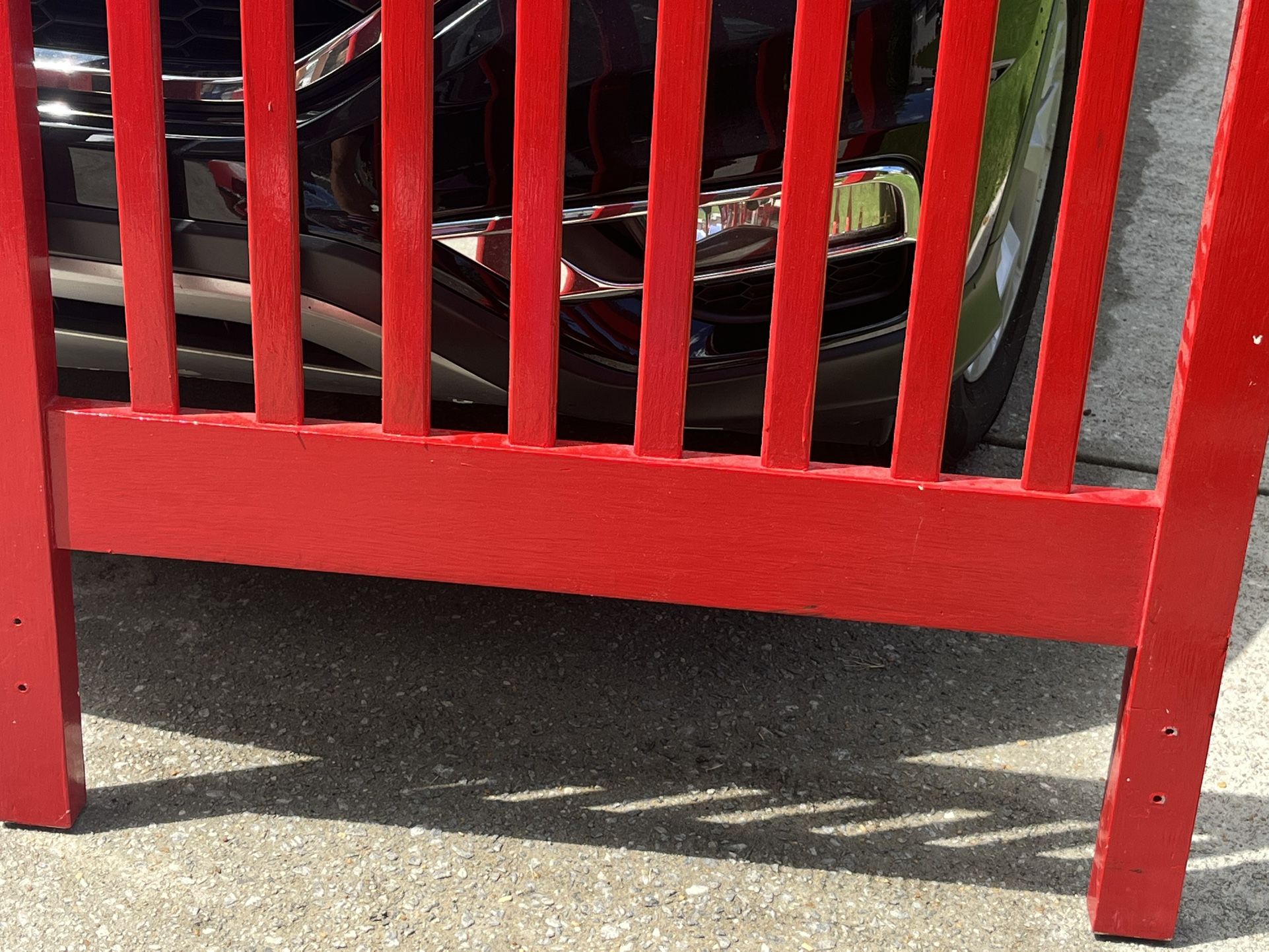 Twin Headboard. $20. Was Brown. Its Now Red To Match Marvel Boys Room. Fits Perfectly Onto Twin Rails. Paint It Whatever You Want. Pick Up Only