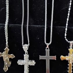 Stainless Steel Cross Necklaces Christian Jewelry