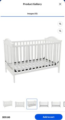 Baby Relax Adele 3-in-1 Convertible Crib, White