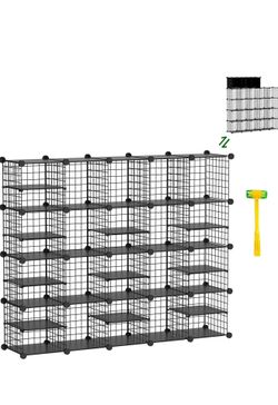 Brand new Wire Cube Storage Organizer, 20 Cubes Converted into 23 Cubes, Sturdy Metal Grids Storage Shelf Closet Shelving Units and Storage, Shelves f