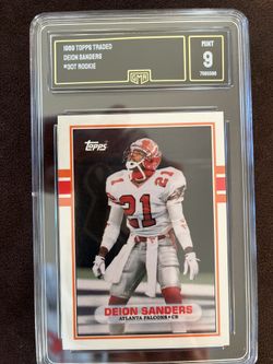 Deion Sanders 1989 Topps Traded. Graded 9 Mint. 