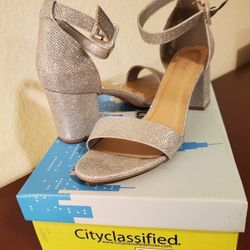 Silver Shimmery shoes for special events size 8.5