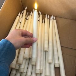 Set of 40 Battery Taper Candles – Warm Flickering Light