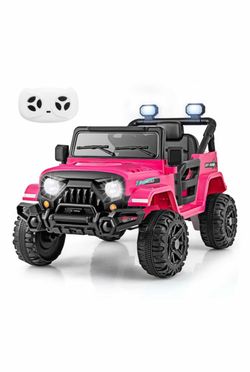 Pink Kids Ride-On Off-Road Truck with Remote
