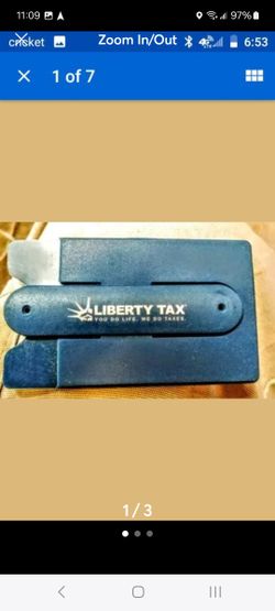 Liberty Tax Id Card Holder Blue Tan Mans