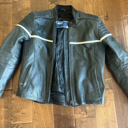 Real Motorcycle Jacket With Safety Plates Ladies Medium - Bilt