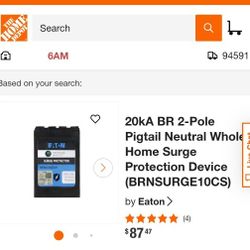 20kA BR 2-Pole Pigtail Neutral Whole Home Surge Protection Device (BRNSURGE10CS)