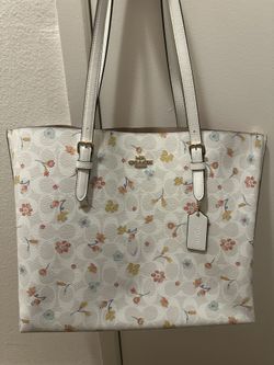 Coach Mollie Tote Bag In Signature Canvas With Mystical Floral Print