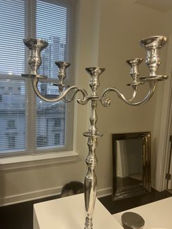 Pewter Candelabra From Perú 