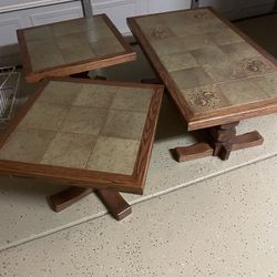 Oak Coffee Table And End Tables