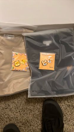 Party Animals Iron-On Patches Set/XL Black/Beige shirt