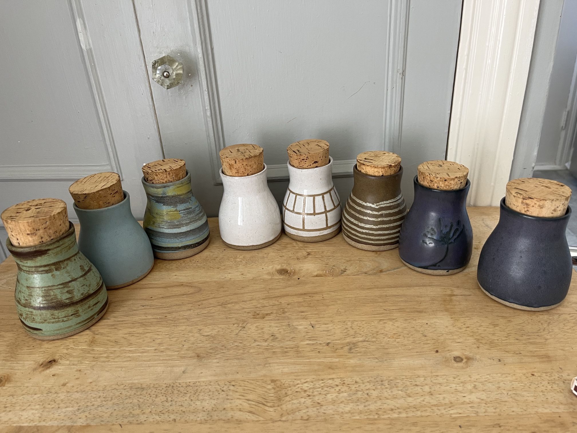 Jane and Gordon Martz Marshall Studios Spice Jars 3.5"H - $40each