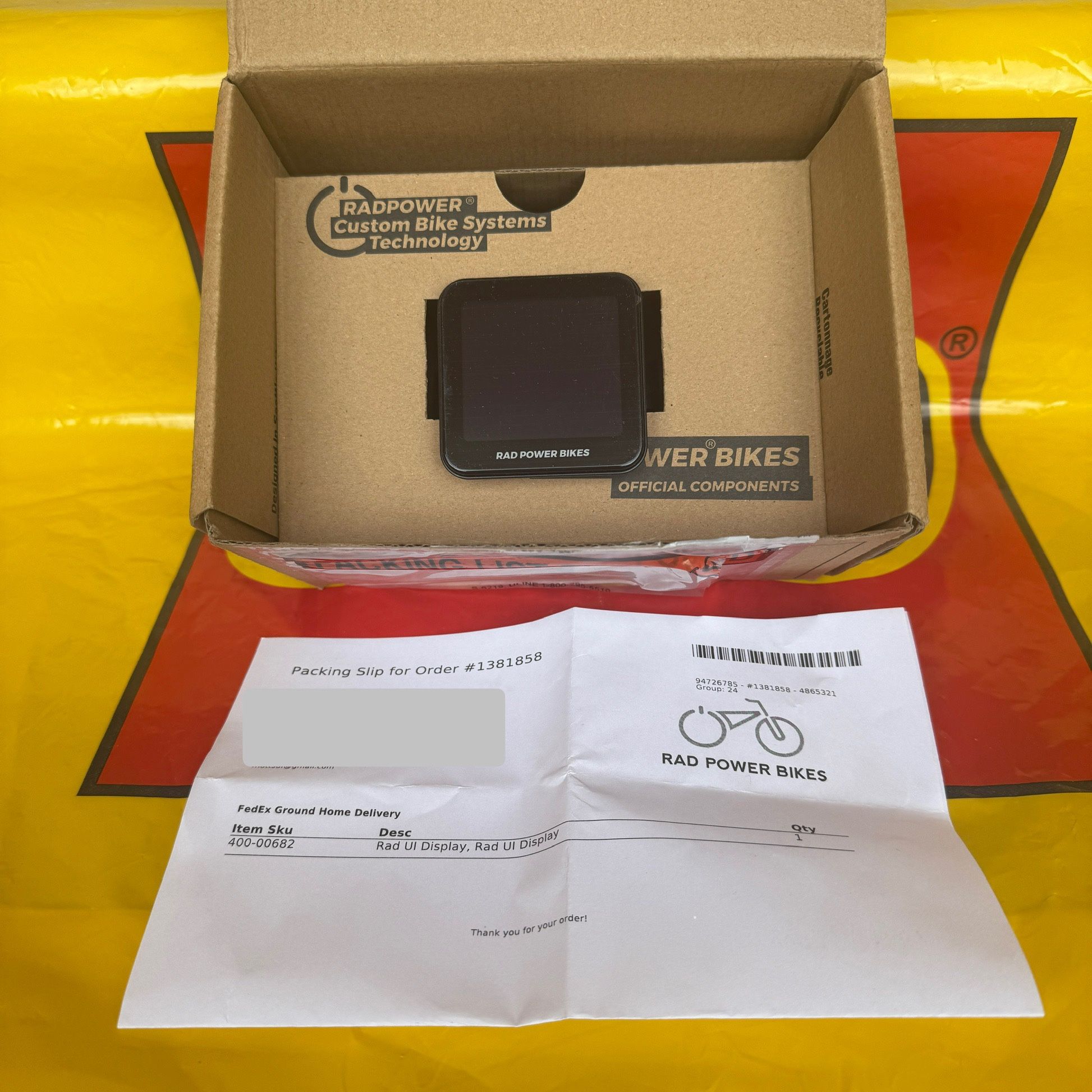 New Rad Power eBike "RAD UI DISPLAY" for RadCity 5 and Rad Rover 6 SKU (contact info removed)2