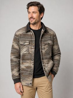 Jachs New York Men's Aztec Sherpa Lined Shirt Jacket Size M NWT