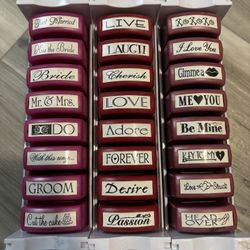 New wedding/love Stamp Set With Stackable Case