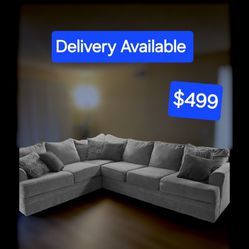 Gray Sectional Couch Sofa Delivery Available 