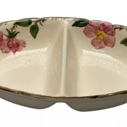 VTG Franciscan Desert Rose Divided Split Oval Serving Vegetable Bowl Dish USA