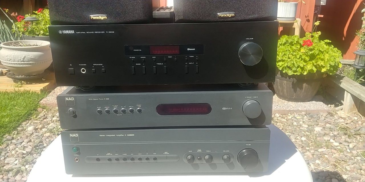 Yamaha R-S202 RECEIVER With Bluetooth-Paradigm Titan Speakers