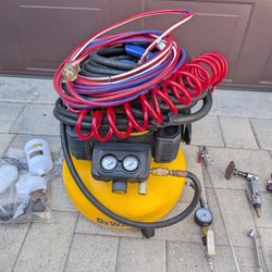 DeWalt 6 Gallon Air Compressor And Extras