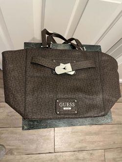 Guess Large Brown Monogram Tote Bag