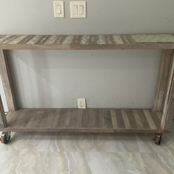 MOVING SALE  VERY BEAUTIFUL AND MULTI SERVICE  CONSOLE TABLE- TIVI STAND -BUFFET SERVICE CART  60” BY 13 “ AND 36” HIGH  PICK UP IN WESTMINSTER CITY 9