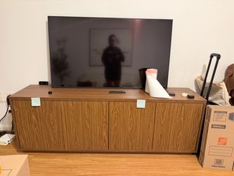 Wood Grain TV Stand Media Console