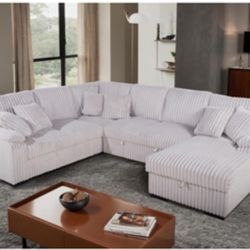 Brand new U- Shape Pullout Sleeper  sectional - 0 interest Finance available- shop now pay later- NO CREDIT NEEDED. 