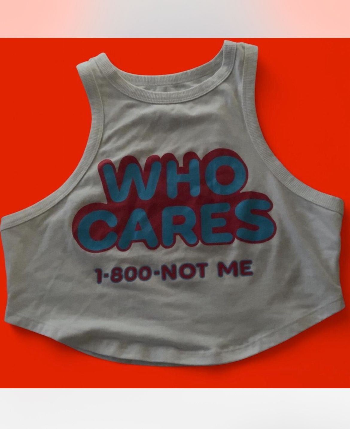 Wild Fable 1 800 - Who Cares Cropped Tank Top