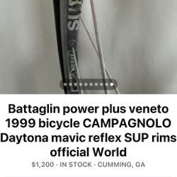 Battaglin  Bicycle Power Plus Veneto 1999 Campagnolo  Daytona Mavic Reflex Sup Rims Official World Tour Bicycle I Am 5 Ft 5. 1/2 Tall