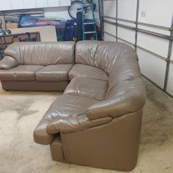 Sectional Genuine Italian Leather Sofa