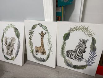 3 canvas animal painting